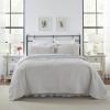 imageLaura Ashley Felicity Collection Quilt Set100 Cotton Reversible All Season Bedding with Matching Shams PreWashed for Added Softness Queen Breeze BlueSoft Grey