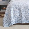 imageLaura Ashley Home  Queen Quilt Set Reversible Cotton Bedding with Matching Shams PreWashed Home Decor for Added Softness Flora Blue QueenFlora Blue