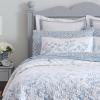 imageLaura Ashley Home  Queen Quilt Set Reversible Cotton Bedding with Matching Shams PreWashed Home Decor for Added Softness Flora Blue QueenFlora Blue