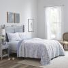 imageLaura Ashley Home  Queen Quilt Set Reversible Cotton Bedding with Matching Shams PreWashed Home Decor for Added Softness Flora Blue QueenFlora Blue
