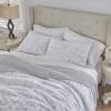 imageLaura Ashley Home  Queen Quilt Set Reversible Cotton Bedding with Matching Shams PreWashed Home Decor for Added Softness Flora Blue QueenGrey