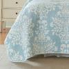 imageLaura Ashley Rowland Collection 100 Cotton Reversible All Season Bedding with Matching Sham PreWashed for Added Comfort Queen GrayBlue