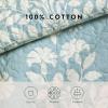 imageLaura Ashley Rowland Collection 100 Cotton Reversible All Season Bedding with Matching Sham PreWashed for Added Comfort Queen GrayBlue