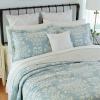 imageLaura Ashley Rowland Collection 100 Cotton Reversible All Season Bedding with Matching Sham PreWashed for Added Comfort Queen GrayBlue