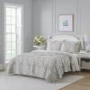 imageLaura Ashley Rowland Collection 100 Cotton Reversible All Season Bedding with Matching Sham PreWashed for Added Comfort Queen GrayGray