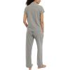 imageLaura Ashley Womens Pajamas 2 Piece Cotton Blend Notch Collar Button Down PJ SetGrey Dot