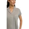 imageLaura Ashley Womens Pajamas 2 Piece Cotton Blend Notch Collar Button Down PJ SetGrey Dot