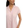 imageLaura Ashley Womens Pajamas 2 Piece Cotton Blend Notch Collar Button Down PJ SetRosy Stripe