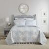imageLaura Ashley  Queen Quilt Set Cotton Reversible Bedding with Matching Shams Bedroom Decor Ideal for All Seasons Kenna Blue QueenKing