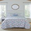 imageLaura Ashley  Queen Quilt Set Cotton Reversible Bedding with Matching Shams Home Decor Ideal for All Seasons Ahoy Blue QueenAhoy Blue