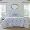 imageLaura Ashley  Queen Quilt Set Cotton Reversible Bedding with Matching Shams Home Decor Ideal for All Seasons Ahoy Blue QueenBright
