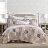 imageLaura Ashley  Queen Quilt Set Reversible Cotton Bedding with Matching Shams Patchwork Inspired Home Decor Celina Patchwork Red QueenCelina Patchwork Red