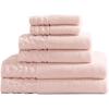 imageLaura Ashley  Towel Set Luxuriously Soft ampamp Absorbent Cotton Towels Fade Resistant ampamp Low Linting Chic Bathroom Decor Marilyn White 6PieceMarilyn Pink