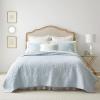 imageLaura Ashley Felicity Collection Quilt Set100 Cotton Reversible All Season Bedding with Matching Shams PreWashed for Added Softness Queen Breeze BlueBreeze Blue