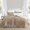 imageLaura Ashley Queen Quilt Set Lightweight Cotton Bedding with Matching Shams Vintage Floral Inspired Home Decor with Solid Reverse Loveston Pink QueenBurnt Orange