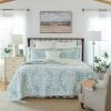 imageLaura Ashley Rowland Collection 100 Cotton Reversible All Season Bedding with Matching Sham PreWashed for Added Comfort Queen GrayBlue