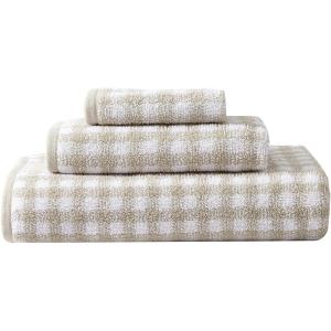 imageLaura Ashley  Towel Set Luxuriously Soft ampamp Absorbent Cotton Towels Fade Resistant ampamp Low Linting Chic Bathroom Decor Marilyn White 6PieceGinny Beige