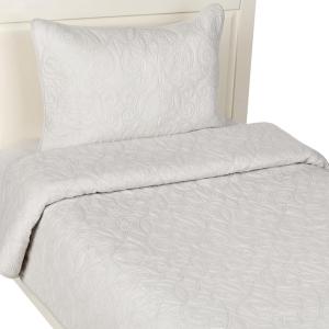 imageLaura Ashley Felicity Collection Quilt Set100 Cotton Reversible All Season Bedding with Matching Shams PreWashed for Added Softness Queen Breeze BlueSoft Grey