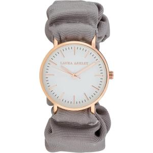 imageLaura Ashley Womens 35mm Soft Pattern Fabric Elastic Scrunchy Band Watch  3 Colors Available  Womens 35mm Link Watch  Japanese Quartz Movement LA2066 Grey
