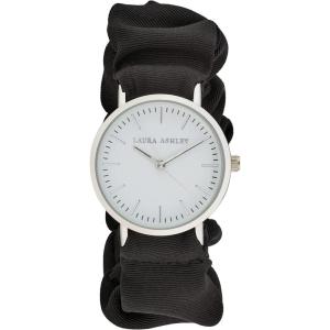 imageLaura Ashley Womens 35mm Soft Pattern Fabric Elastic Scrunchy Band Watch LA2066Black