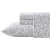 imageLaura Ashley  Queen Sheet Set Cotton Flannel Bedding Brushed for Extra Softness ampamp Comfort Evie Pink QueenCrestwood Pastel Grey