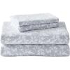 imageLaura Ashley  Queen Sheet Set Cotton Flannel Bedding Brushed for Extra Softness ampamp Comfort Evie Pink QueenCrestwood Pastel Grey