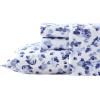 imageLaura Ashley  Queen Sheet Set Cotton Flannel Bedding Brushed for Extra Softness ampamp Comfort Evie Pink QueenEmelisa BlueWhite