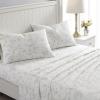 imageLaura Ashley  Queen Sheet Set Cotton Flannel Bedding Brushed for Extra Softness ampamp Comfort Evie Pink QueenFawna Gray
