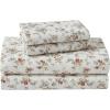 imageLaura Ashley  Queen Sheet Set Cotton Flannel Bedding Brushed for Extra Softness ampamp Comfort Evie Pink QueenLe Fleur Orange