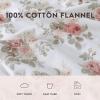 imageLaura Ashley  Queen Sheet Set Cotton Flannel Bedding Brushed for Extra Softness ampamp Comfort Evie Pink QueenLisalee PinkGrey