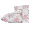 imageLaura Ashley  Queen Sheet Set Cotton Flannel Bedding Brushed for Extra Softness ampamp Comfort Evie Pink QueenLisalee PinkGrey