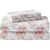 imageLaura Ashley  Queen Sheet Set Cotton Flannel Bedding Brushed for Extra Softness ampamp Comfort Evie Pink QueenLisalee PinkGrey