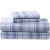 imageLaura Ashley  Queen Sheet Set Cotton Flannel Bedding Brushed for Extra Softness ampamp Comfort Evie Pink QueenMulholland Plaid Blue