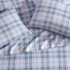 imageLaura Ashley  Queen Sheet Set Cotton Flannel Bedding Brushed for Extra Softness ampamp Comfort Evie Pink QueenMulholland Plaid Blue
