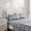 imageLaura Ashley  Queen Sheet Set Cotton Flannel Bedding Brushed for Extra Softness ampamp Comfort Evie Pink QueenMulholland Plaid Grey