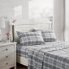 imageLaura Ashley  Queen Sheet Set Cotton Flannel Bedding Brushed for Extra Softness ampamp Comfort Evie Pink QueenMulholland Plaid Grey