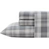 imageLaura Ashley  Queen Sheet Set Cotton Flannel Bedding Brushed for Extra Softness ampamp Comfort Evie Pink QueenMulholland Plaid Grey