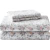imageLaura Ashley  Queen Sheet Set Cotton Flannel Bedding Brushed for Extra Softness ampamp Comfort Evie Pink QueenRosalie Grey