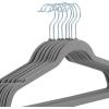imageLaura Ashley 25 Pack Slim Velvet Hangers Durable  Strong Plastic  Slim  Keeps Shape  Closet Organization  Heather Grey  Holds 10lbs  Holds ShapeHeather Grey