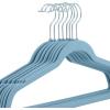 imageLaura Ashley 25 Pack Slim Velvet Hangers Durable  Strong Plastic  Slim  Keeps Shape  Closet Organization  Heather Grey  Holds 10lbs  Holds ShapeLight Blue