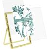 imageLaura Ashley 2x3 Silver Bamboo Metal Picture Frame Vertical with PullOut Easel Stand Made for Tabletop Counterspace Shelf and Desk 2x3 SilverGold