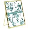 imageLaura Ashley 2x3 Silver Bamboo Metal Picture Frame Vertical with PullOut Easel Stand Made for Tabletop Counterspace Shelf and Desk 2x3 SilverGold