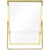 imageLaura Ashley 2x3 Silver Bamboo Metal Picture Frame Vertical with PullOut Easel Stand Made for Tabletop Counterspace Shelf and Desk 2x3 SilverGold