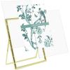imageLaura Ashley 2x3 Silver Bamboo Metal Picture Frame Vertical with PullOut Easel Stand Made for Tabletop Counterspace Shelf and Desk 2x3 SilverGold