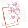 imageLaura Ashley 2x3 Silver Bamboo Metal Picture Frame Vertical with PullOut Easel Stand Made for Tabletop Counterspace Shelf and Desk 2x3 SilverRose Gold
