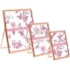 imageLaura Ashley 2x3 Silver Bamboo Metal Picture Frame Vertical with PullOut Easel Stand Made for Tabletop Counterspace Shelf and Desk 2x3 SilverRose Gold