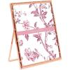 imageLaura Ashley 2x3 Silver Bamboo Metal Picture Frame Vertical with PullOut Easel Stand Made for Tabletop Counterspace Shelf and Desk 2x3 SilverRose Gold