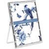 imageLaura Ashley 2x3 Silver Bamboo Metal Picture Frame Vertical with PullOut Easel Stand Made for Tabletop Counterspace Shelf and Desk 2x3 SilverSilver