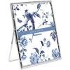 imageLaura Ashley 2x3 Silver Bamboo Metal Picture Frame Vertical with PullOut Easel Stand Made for Tabletop Counterspace Shelf and Desk 2x3 SilverSilver