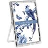 imageLaura Ashley 2x3 Silver Bamboo Metal Picture Frame Vertical with PullOut Easel Stand Made for Tabletop Counterspace Shelf and Desk 2x3 SilverSilver